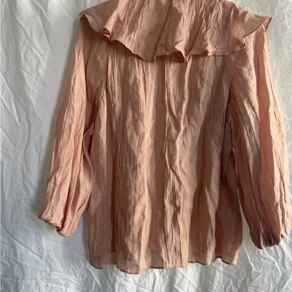 Zara Collection Ruffled Collar Shirt -Blouse - Size Small NEW - Picture 12 of 13